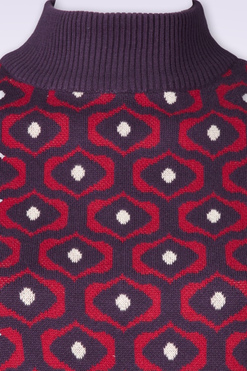 Circus - Eye Knitted Sweater in Purple and Red 2