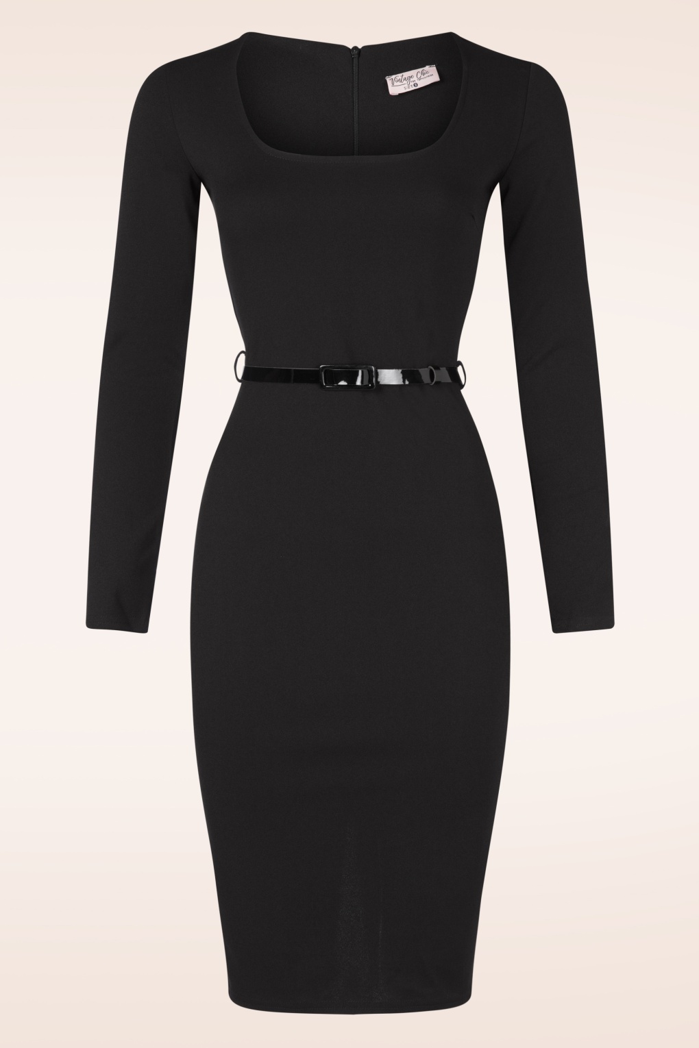 Robe Fourreau Noire MY MICHELLE Vintage Années 90 - Taille 13/14 - Col Rond, Genou, Zip - Neuve Avec étiquettes