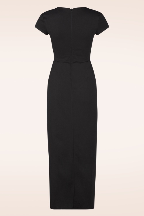 Vintage Chic for Topvintage - Meila maxi jurk in zwart 3