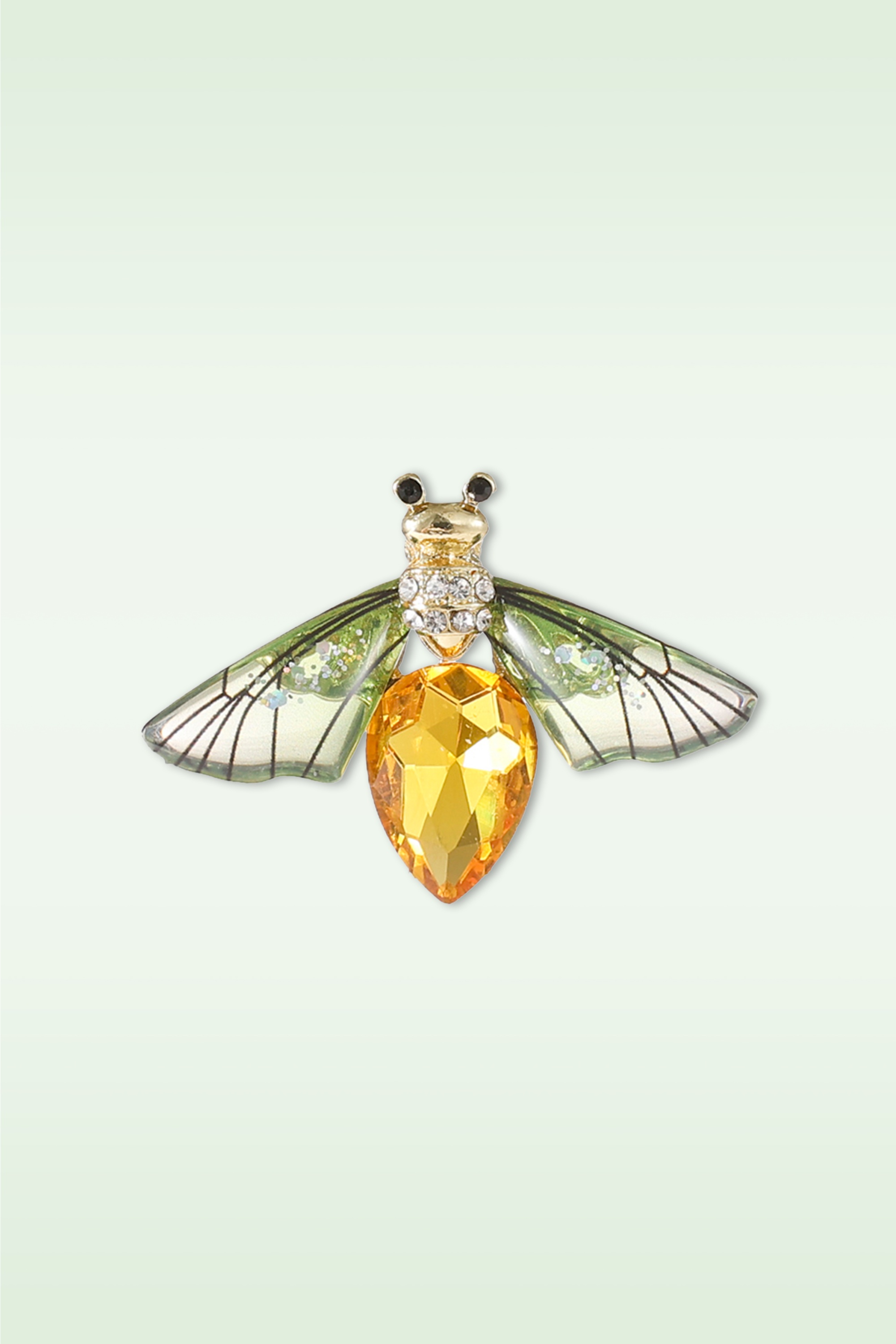 Day&Eve by Go Dutch Label - Sparkly Beetle Brooch in Green