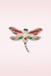 Day&Eve by Go Dutch Label - Sparkly Dragonfly broche in roze en multi