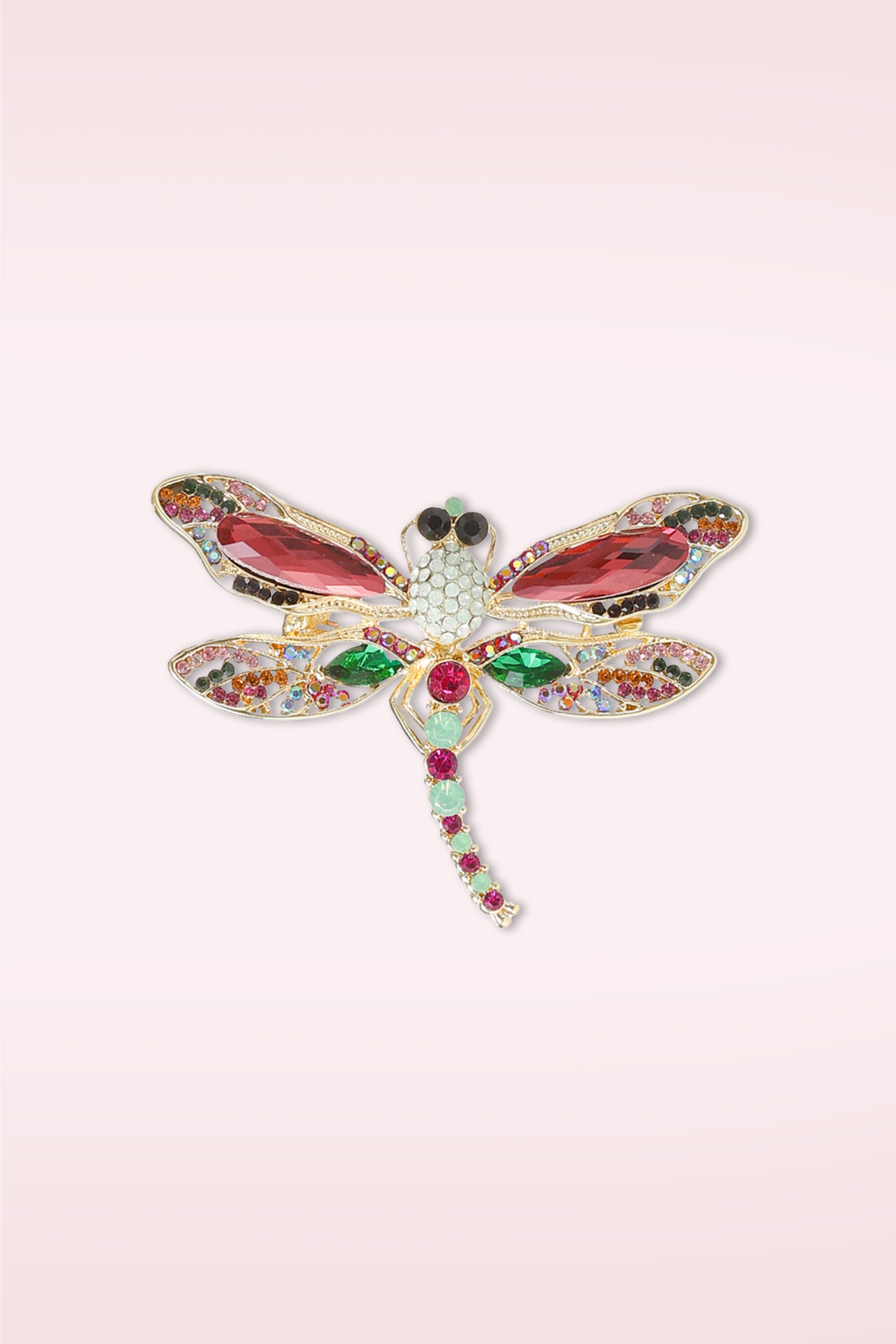 Day&Eve by Go Dutch Label - Sparkly Dragonfly broche in roze en multi