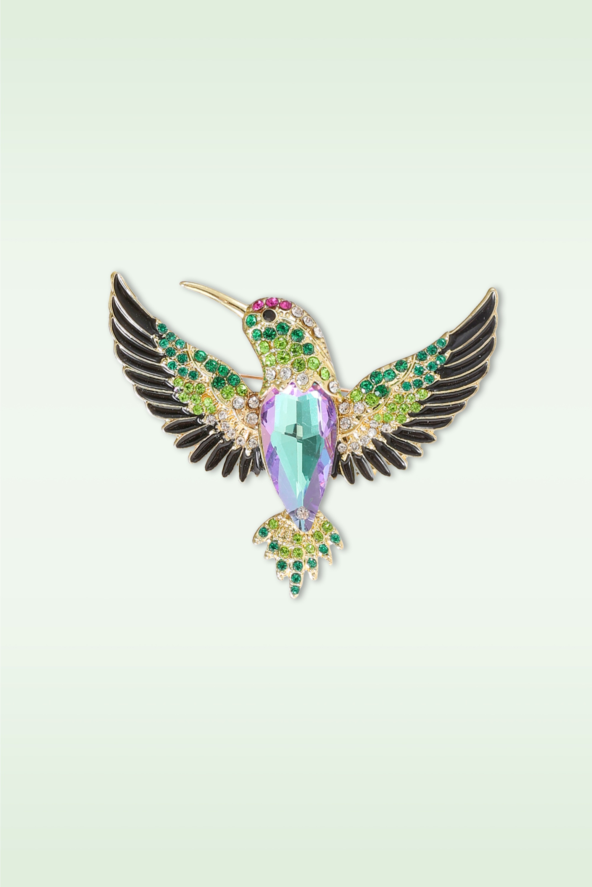 Day&Eve by Go Dutch Label - Sparkly Hummingbird Brooch in Multi