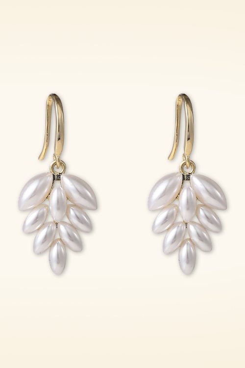 Day&Eve by Go Dutch Label - Pearly Leaves Ohrringe in Gold 2
