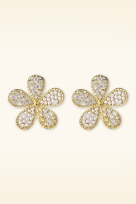 Day&Eve by Go Dutch Label - Sparkly Flower Stud oorbellen in goud 2