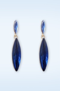 Day&Eve by Go Dutch Label - Schwebende Stone Ohrringe in Gold und Blau. 2