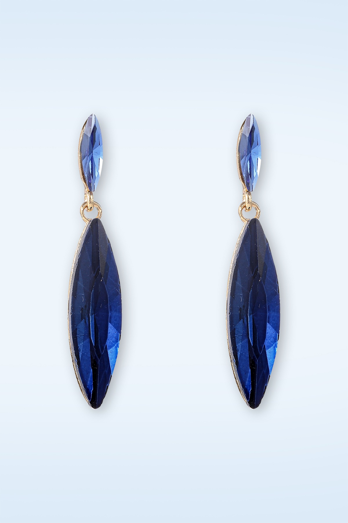 Day&Eve by Go Dutch Label - Schwebende Stone Ohrringe in Gold und Blau. 2