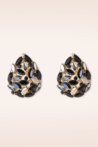 Day&Eve by Go Dutch Label - Leafy Drop Stud oorbellen in goud en zwart 2