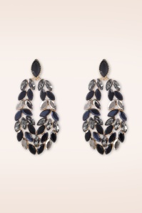 Day&Eve by Go Dutch Label - Leafy Dangle Stud Earrings in Gold and Black 2