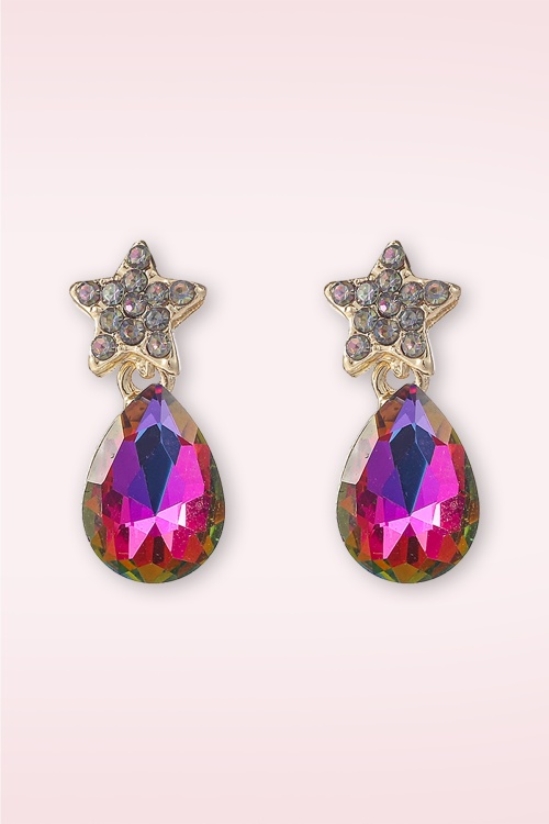 Day&Eve by Go Dutch Label - Cosmic Sparkle Rainbow Ohrringe in Gold 2