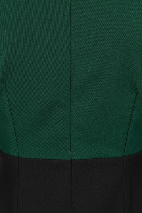 Glamour Bunny Business Babe - Dianne Two Toned pencil jurk in zwart en groen 6