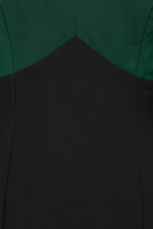 Glamour Bunny Business Babe - Dianne Two Toned pencil jurk in zwart en groen 3
