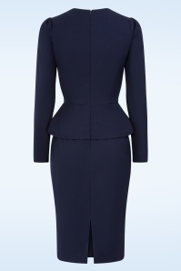 Glamour Bunny Business Babe - Vanessa Lee pencil jurk in navy 4