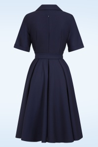 Glamour Bunny Business Babe - Glenda swing jurk in navy 5