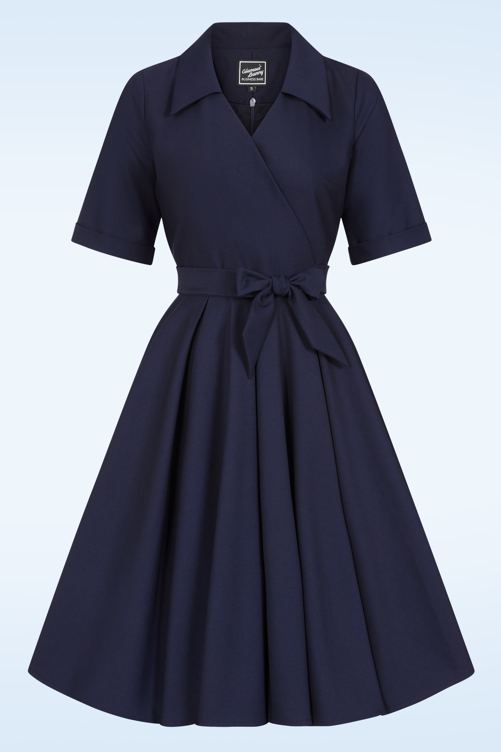 Glamour Bunny Business Babe - Glenda swing jurk in navy 2