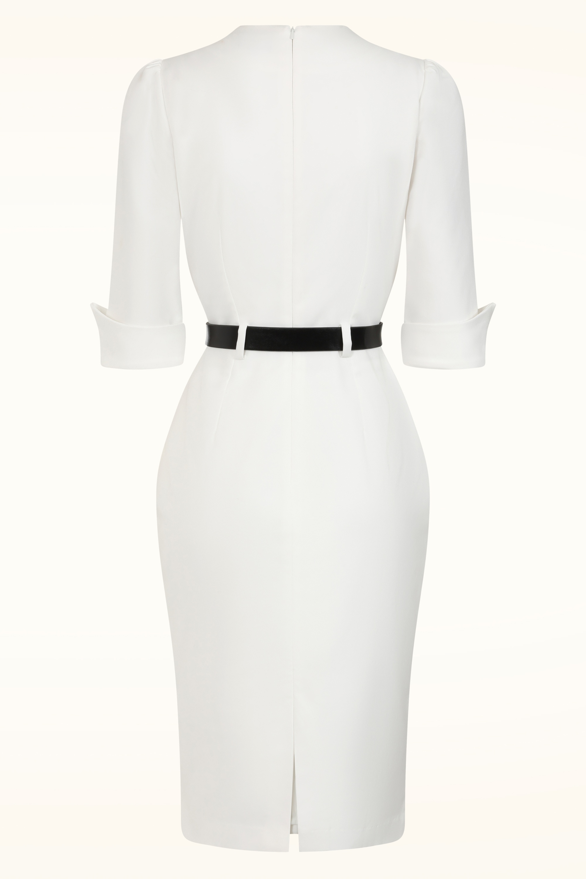 Glamour Bunny Business Babe - Miller pencil jurk in stralend wit 7