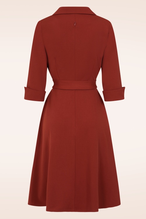 Glamour Bunny Business Babe - Veronica Travelwear jurk in roest 5