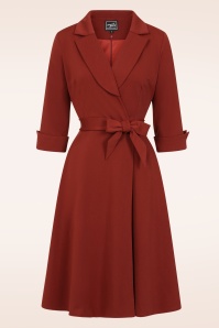 Glamour Bunny Business Babe - Veronica Travelwear jurk in roest 2