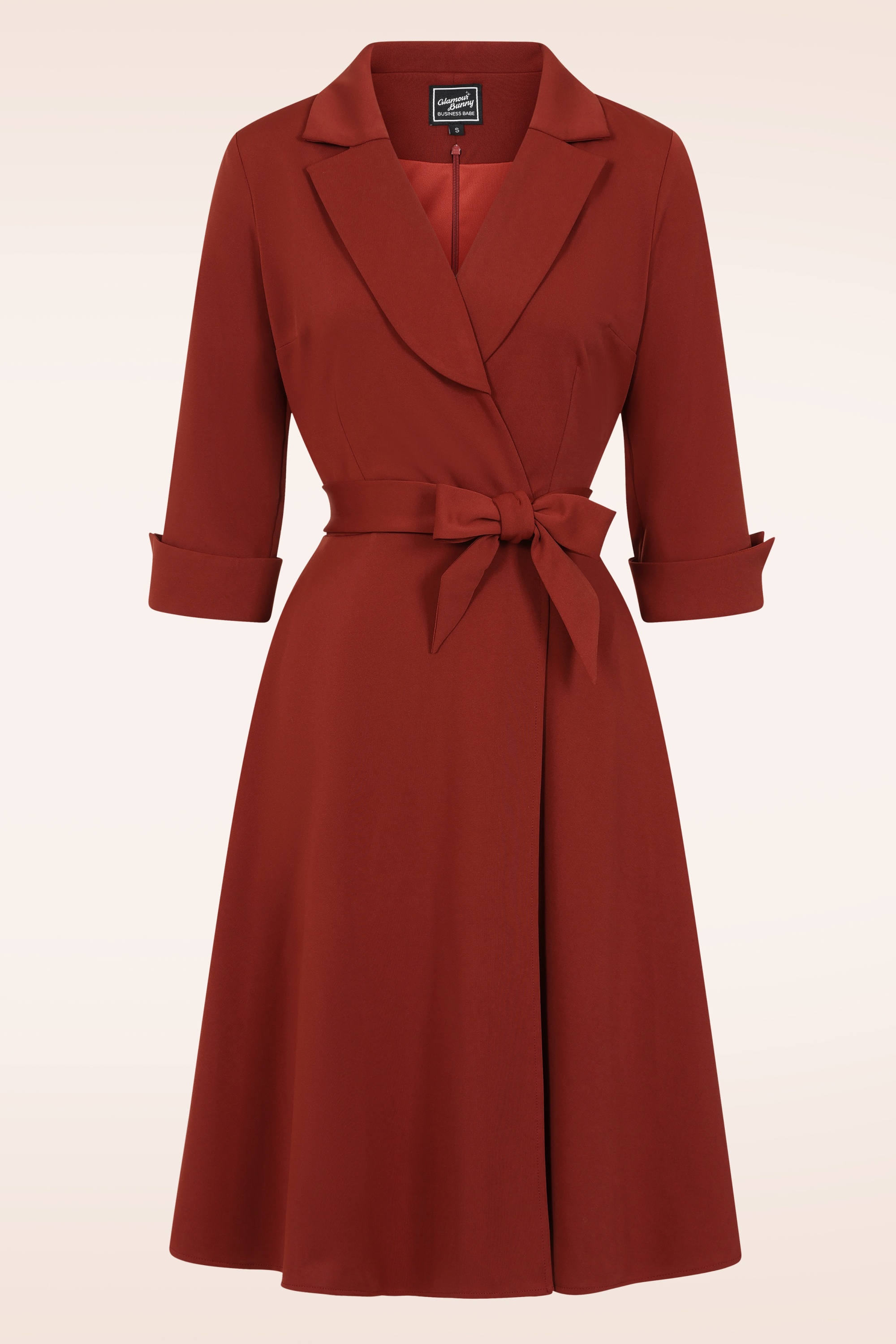 Glamour Bunny Business Babe - Veronica Travelwear jurk in roest 2