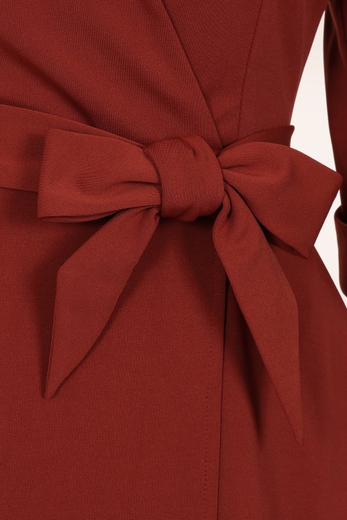 Glamour Bunny Business Babe - Veronica Travelwear jurk in roest 3