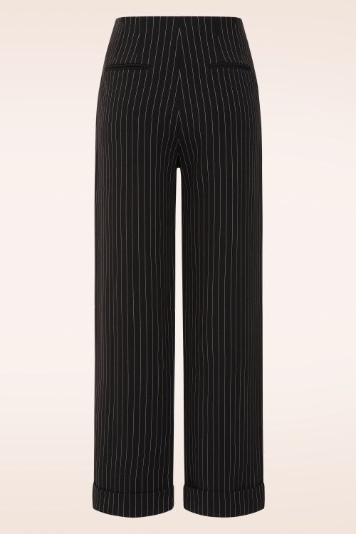 Glamour Bunny Business Babe - Diadora Pinstripe pantalon in zwart 4