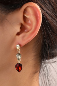 Day&Eve by Go Dutch Label - Stone Dangle Earrings in Gold and Brown