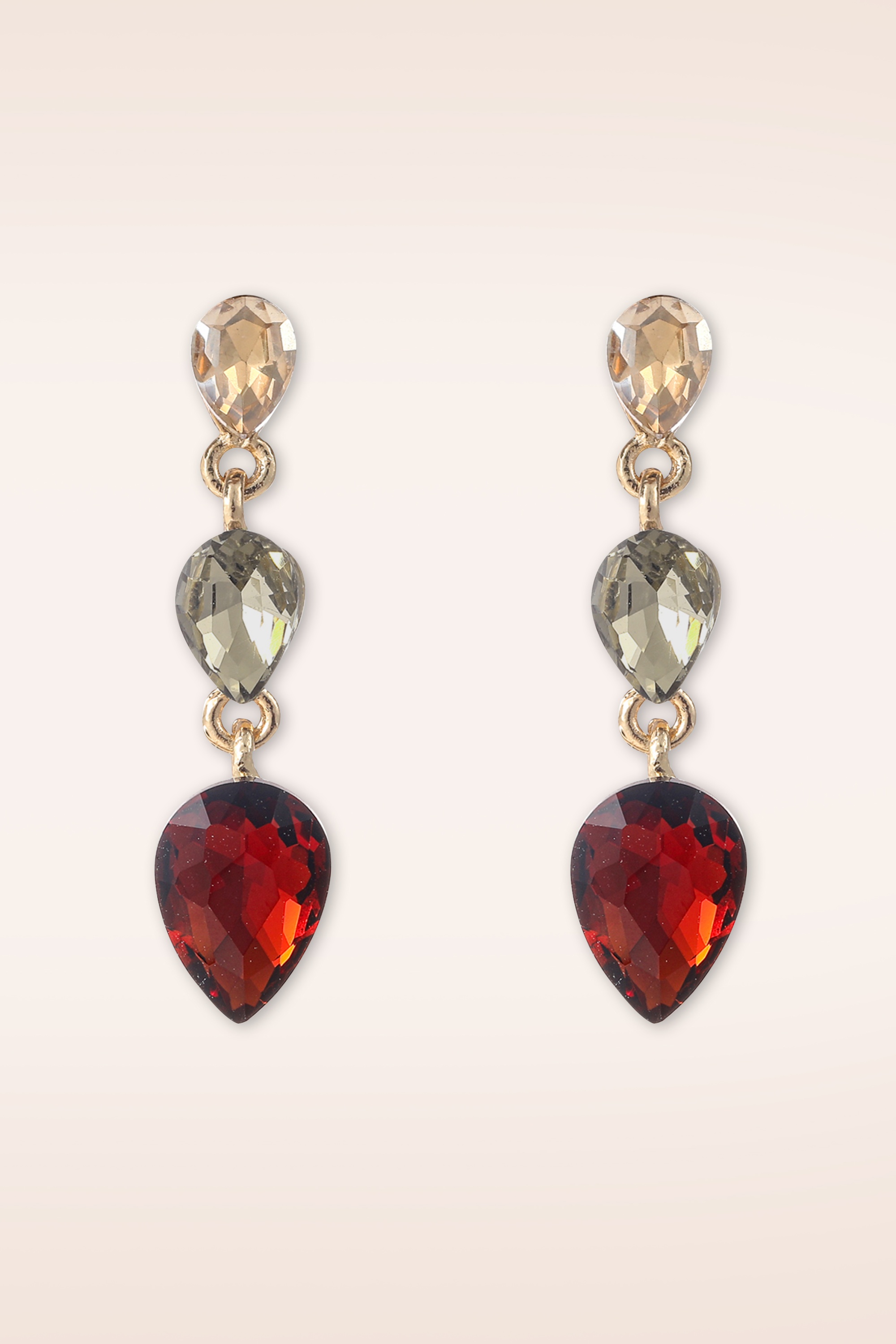 Day&Eve by Go Dutch Label - Stone Dangle Earrings in Gold and Brown 2