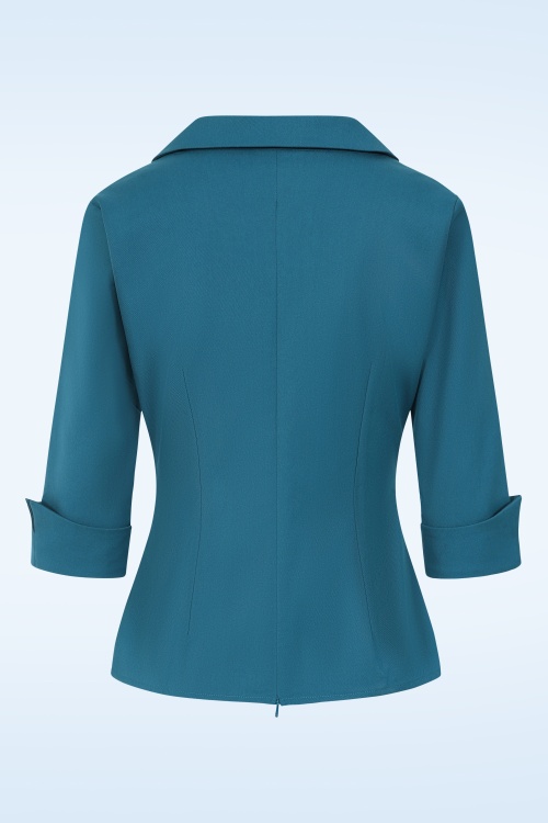 Glamour Bunny Business Babe - Dianne blouse in petrol 4