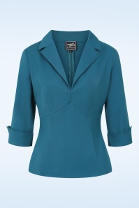 Glamour Bunny Business Babe - Dianne blouse in petrol 2