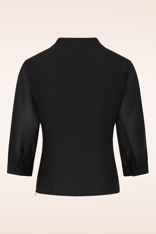 Glamour Bunny Business Babe - Sophia Lee blouse in zwart 6