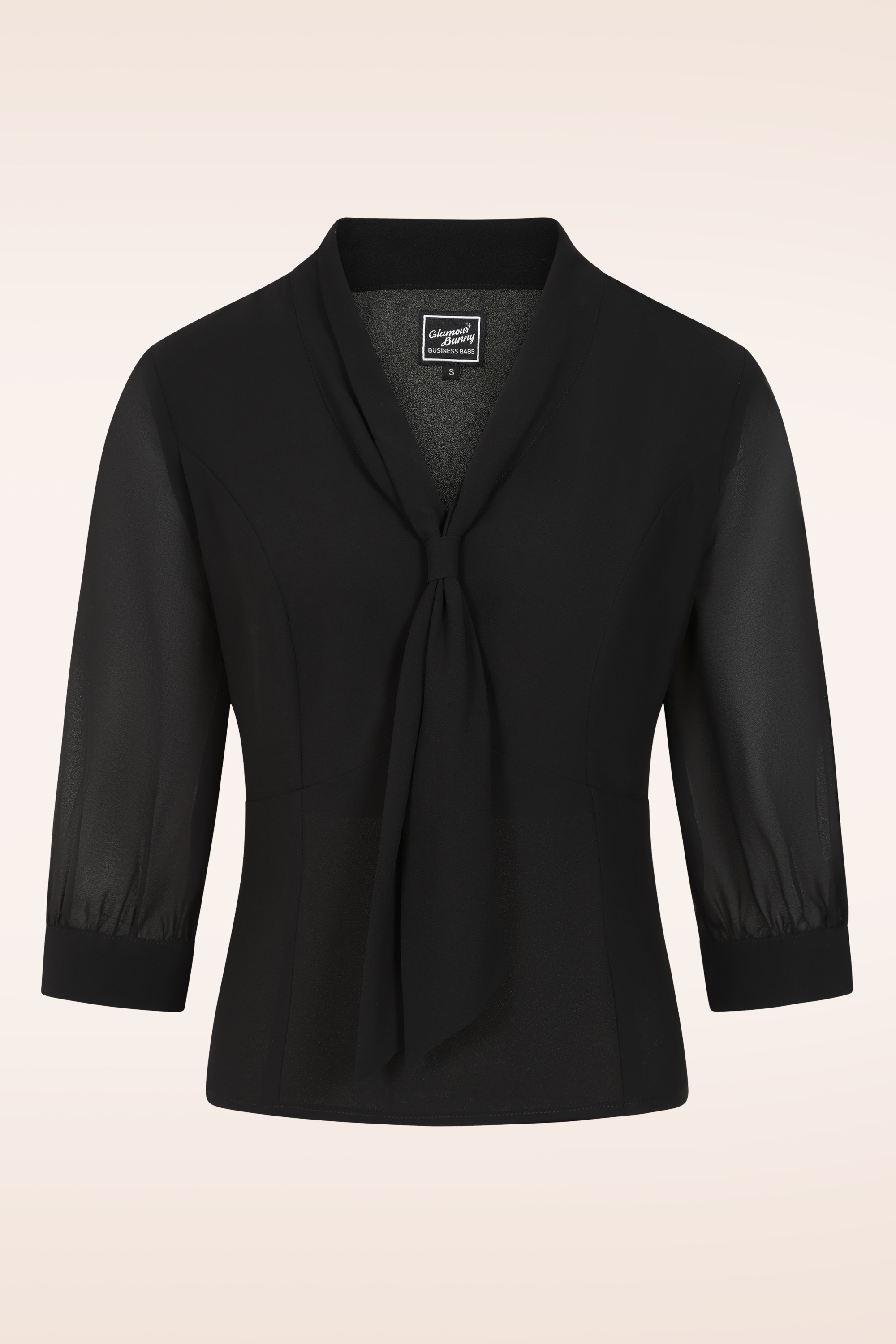 Glamour Bunny Business Babe - Sophia Lee blouse in zwart 2