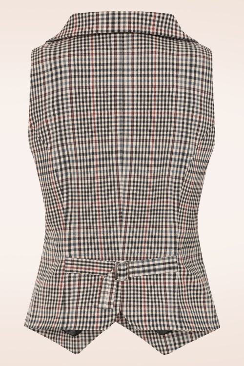 Glamour Bunny Business Babe - Dakota Checkered gilet in beige 6