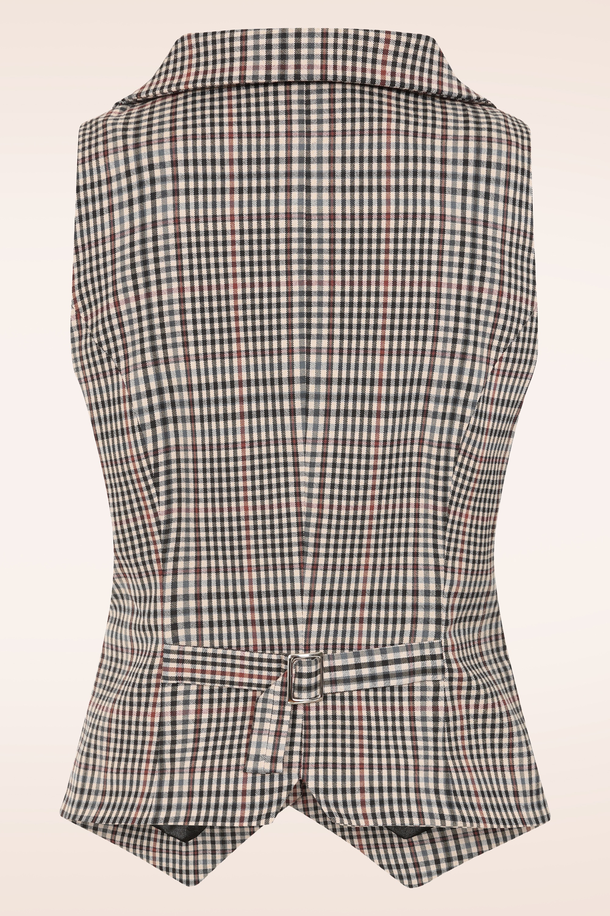 Glamour Bunny Business Babe - Dakota Checkered gilet in beige 6