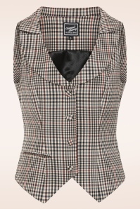 Glamour Bunny Business Babe - Dakota Checkered gilet in beige 2