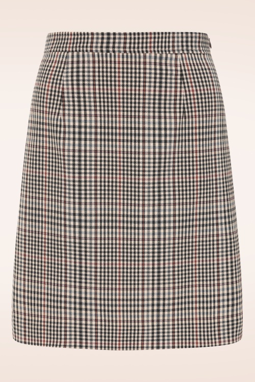 Glamour Bunny Business Babe - Nicky Checkered rok in beige 5