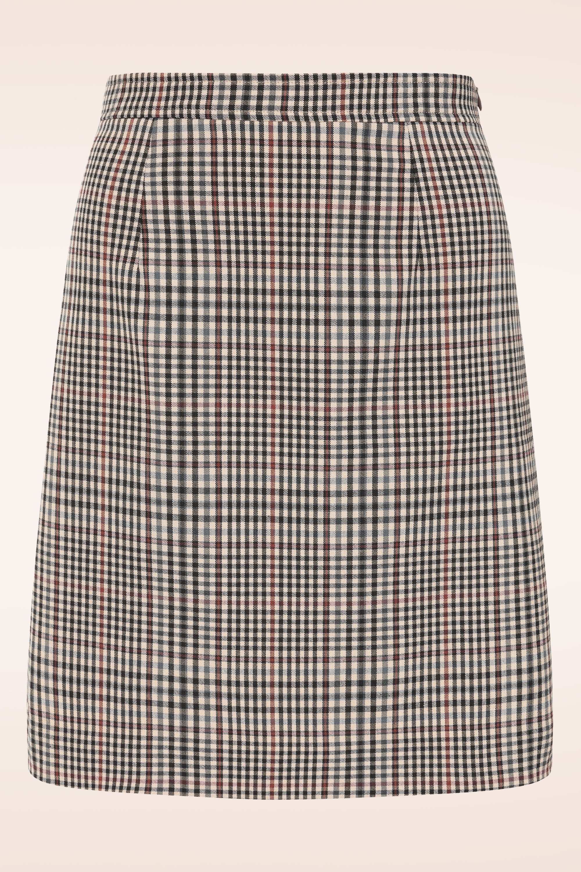 Glamour Bunny Business Babe - Nicky Checkered rok in beige 5