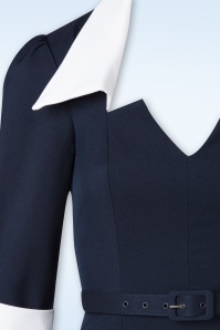 Glamour Bunny Business Babe - Lorelei Lee pencil jurk in marineblauw 4