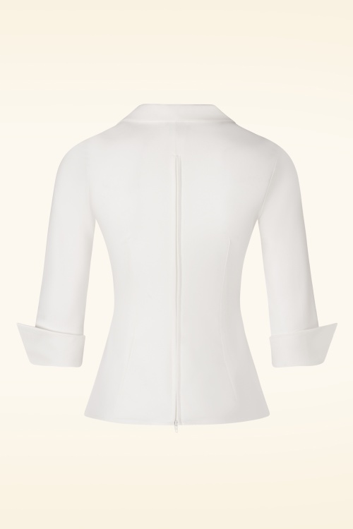 Glamour Bunny Business Babe - Dianne blouse in crispy wit 7