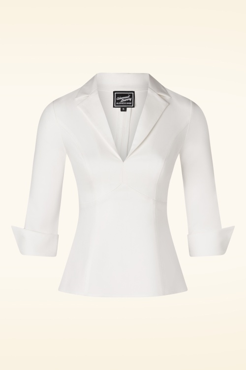 Glamour Bunny Business Babe - Dianne Bluse in Crispy Weiß 2