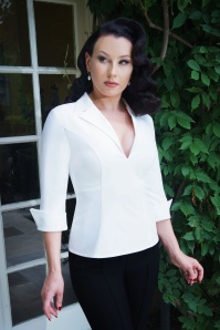 Glamour Bunny Business Babe - Dianne blouse in crispy wit