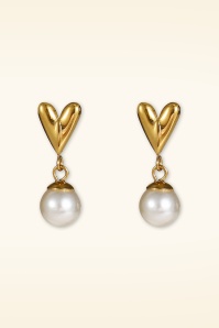 Day&Eve by Go Dutch Label - Pearly Heart Stud oorbellen in goud
