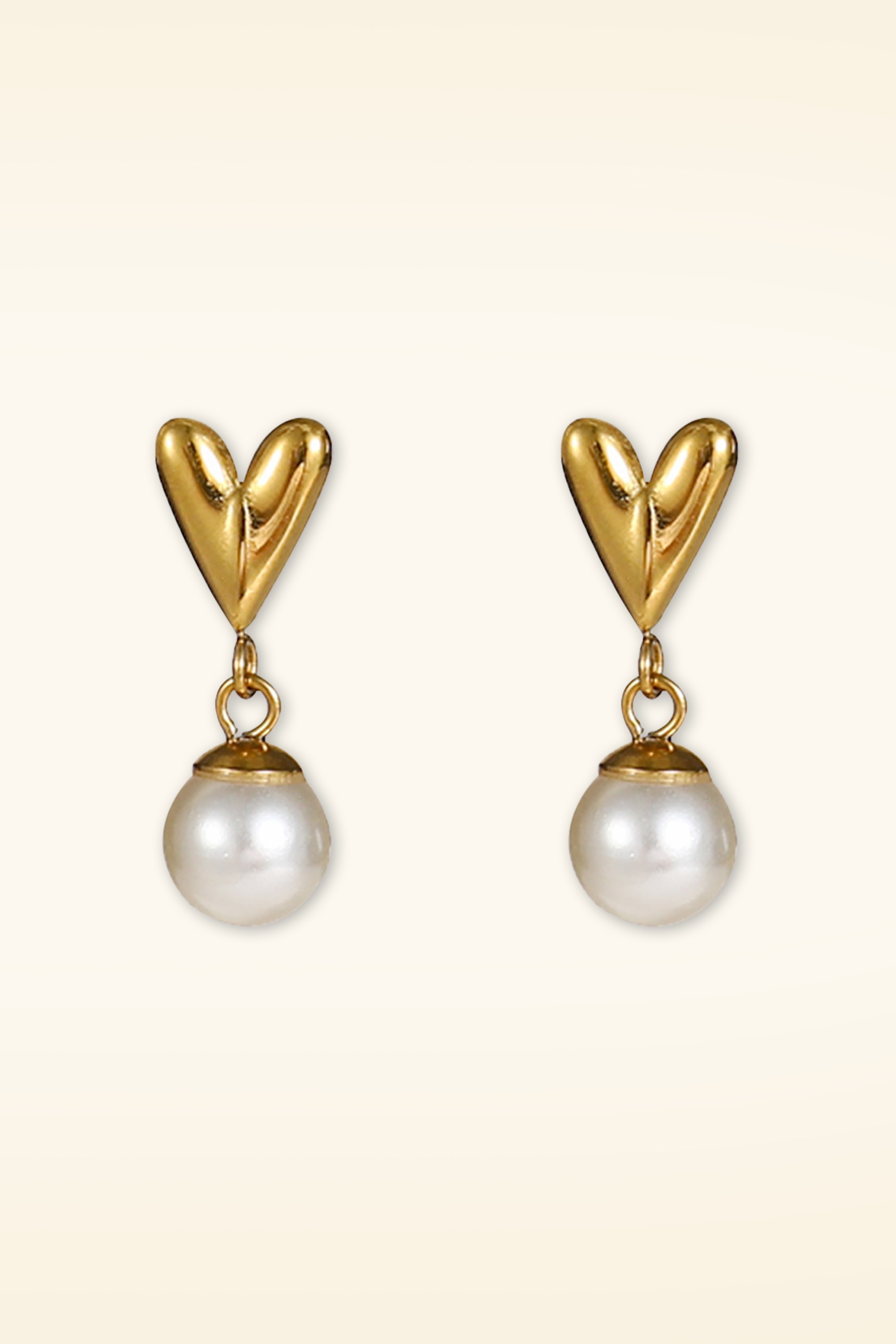 Day&Eve by Go Dutch Label - Pearly Heart Stud oorbellen in goud