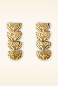 Day&Eve by Go Dutch Label - Art Deco Fan Stud oorbellen in goud 3