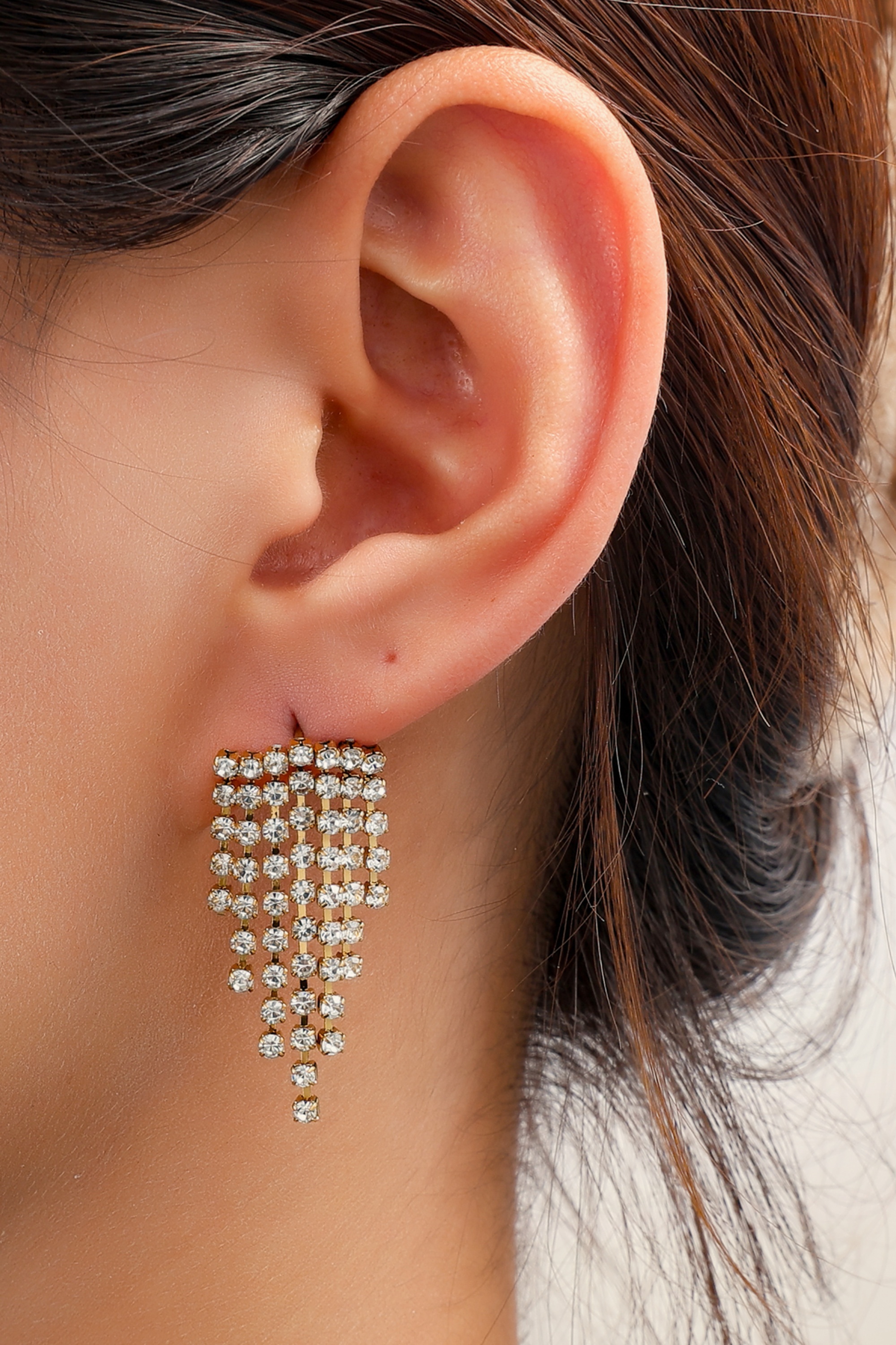 Day&Eve by Go Dutch Label - Sparkly Waterfall Stud oorbellen in goud