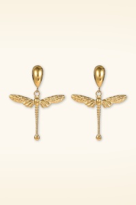 Day&Eve by Go Dutch Label - Dragonfly Stud oorbellen in goud 2
