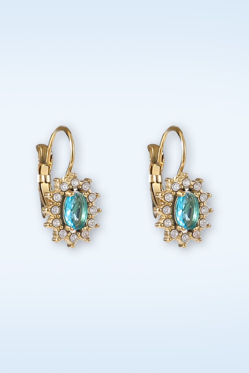 Day&Eve by Go Dutch Label - Französische Eleganz Ohrringe in Gold und Blau. 2