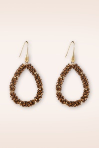 Day&Eve by Go Dutch Label - Beads Drop Dangle oorbellen in bruin 2