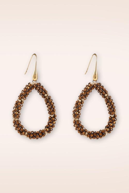 Day&Eve by Go Dutch Label - Perlen Tropfen Ohrringe in Braun 2