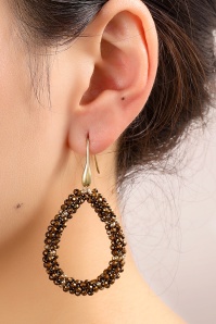 Day&Eve by Go Dutch Label - Beads Drop Dangle oorbellen in bruin