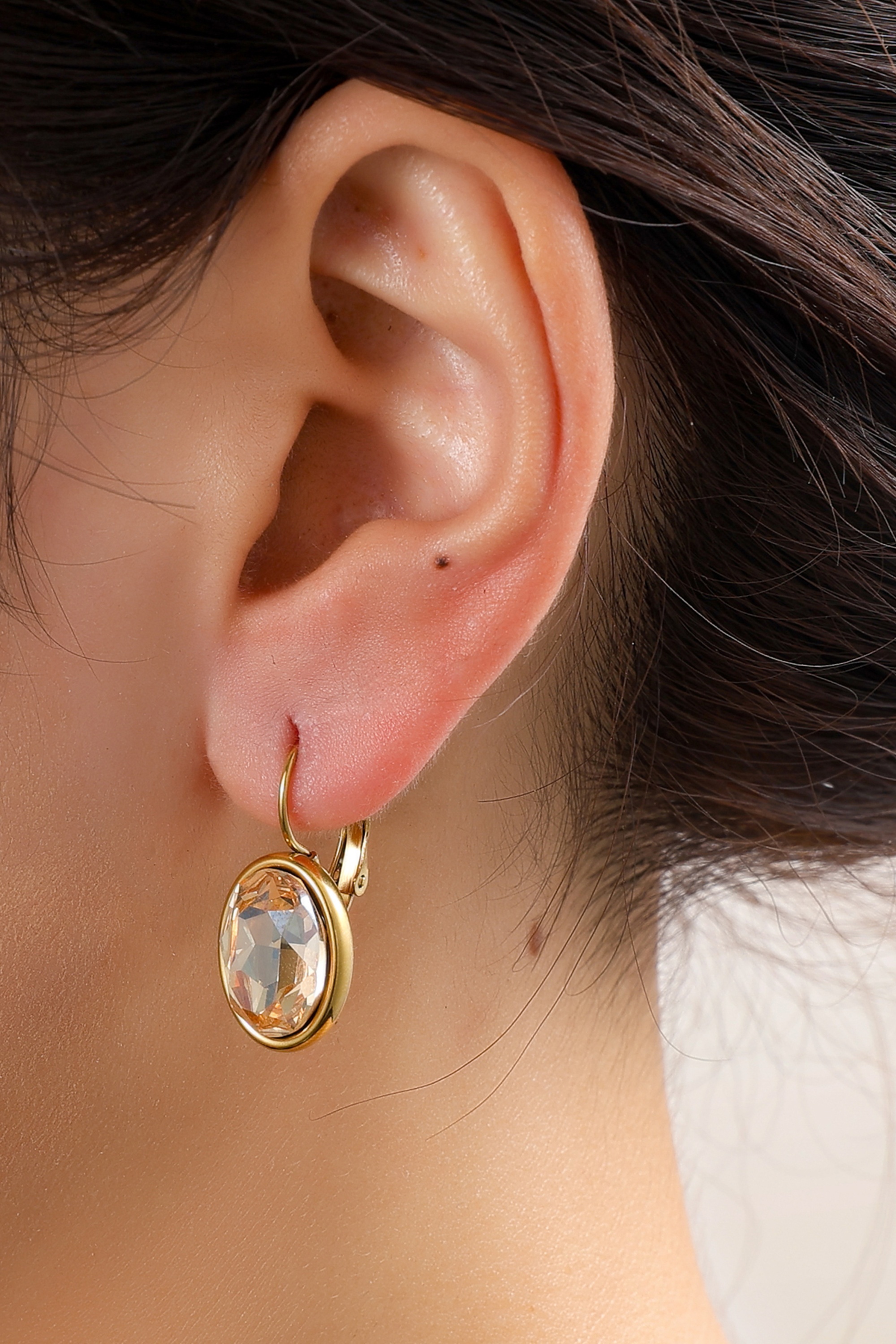 Day&Eve by Go Dutch Label - Oria Oval oorbellen in champagne